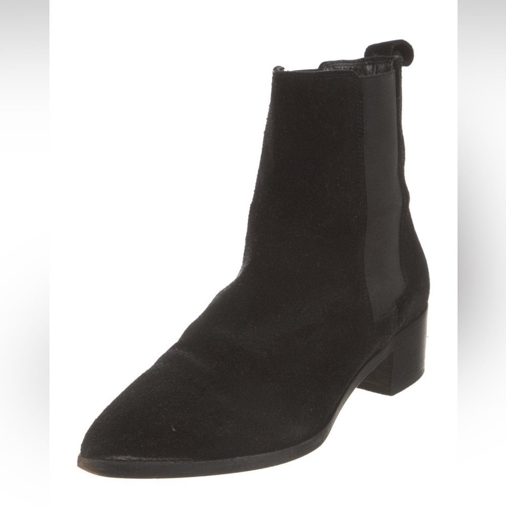 Aeyde Black Suede Chelsea Boots 36 Flat low heel